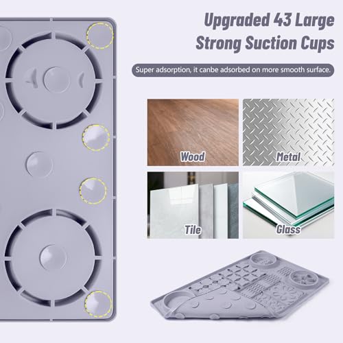 Silicone Lick Mat for Dogs 32"x 20" Large Slow Feeder Mat, Grey - color: Grey:32"x20"
