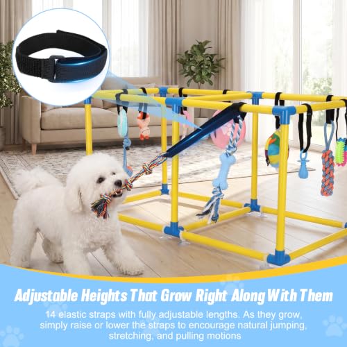 Puppy Play Gym with 12 Hanging Toys (Yollow) - color: Yellow, size: 19.5x38in