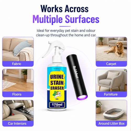 Stain & Odor Remover + Pet Urine Detector Kit, 5.75 fl oz - size: 5.75 fl oz (Includes UV Light)