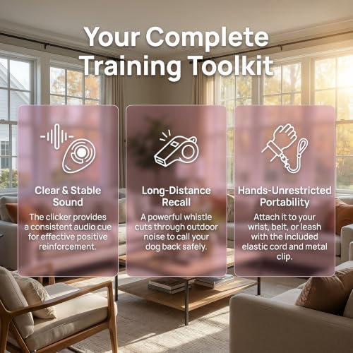 Dog Training Clicker, dog training & behavior aids, dog training kit (Pink) - color: Pink