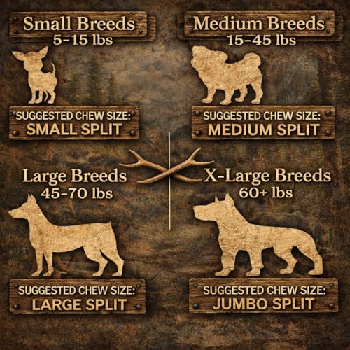 Elk Antlers for Dogs - Large Split Natural Chew (Ideal for 40-70 lb Dogs) - size: Large, style: Split