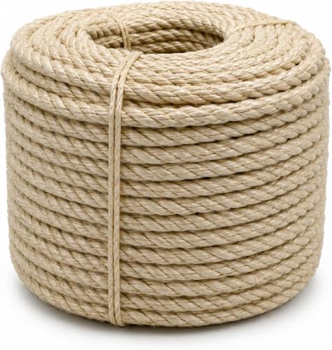 Sisal Rope for Cat Tree 1/4 Inch x 50 ft Replacement Twine - size: 1/4" × 50FT