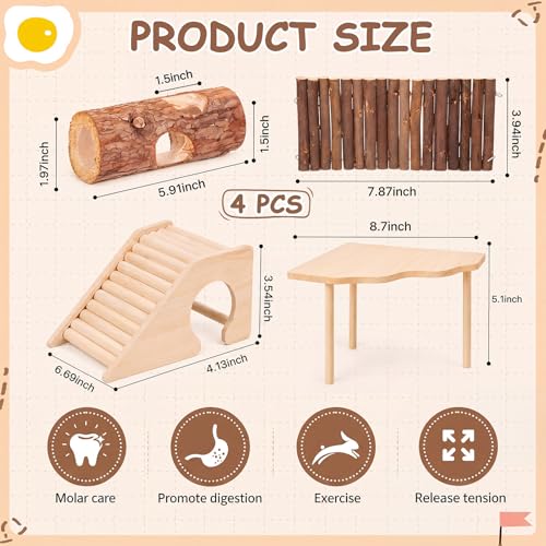 Breezehug 4 Pcs Hamster Cage Accessories Hamster Platform Toy, Hole - style: Tree Hole