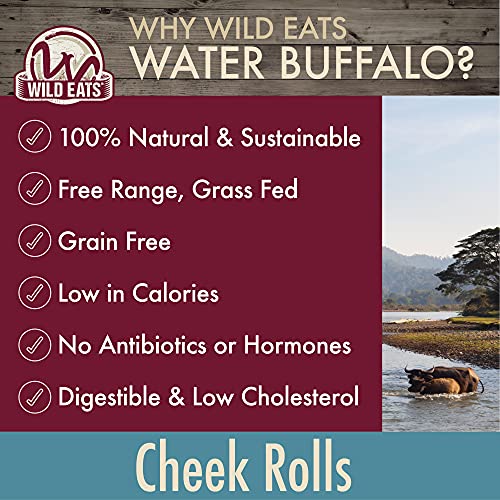 Wild Eats Water Buffalo Retriever Style Cheek Rolls Dog Chews, Pack of 5, 1.05lbs, for All Dog Breeds