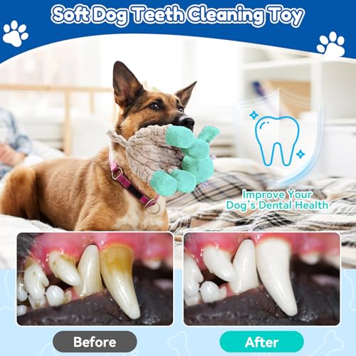 loncoldy Dog Toys, Interactive Dog Squeaky Toys, Tough Crinkle Stuffed Animal Chew Toy for Medium, Small, Puppy Breeds, Plush Toy to Keep Them Busy, Pet Toys for Dogs - color: lake blue