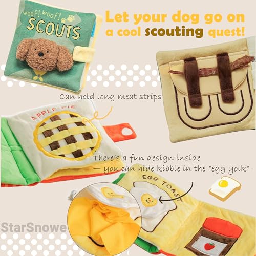 StarSnowe×Cute Dog Enrichment Toys,Squeaky Snuffle Book Series,Interactive Sniff Mat for Mental Stimulation & Slow Feeding,Treat Puzzle Toys for Puppy,Crinkle Gifts (Light Green - Scouts) - color: Light Green - Scouts