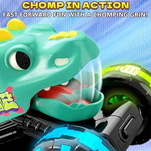 Intoypad 3 Pack Dinosaur Monster Truck Car Toys Light-Up Press & Go Toy Car - color: 3 Pack