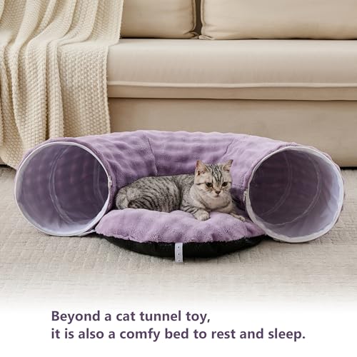 Bubble Round Cat Tunnel for Indoor Cats, Dusty Purple - color: Dusty Purple, size: Round