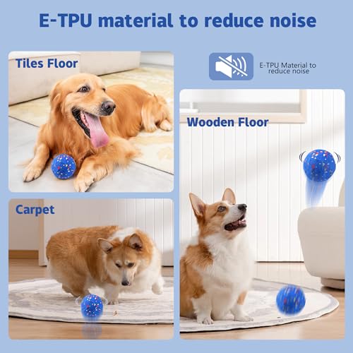 Dog Interactive Toys, Tough Dog Toys Ball, Etpu Material Chew Toy, Durable Chasing Toy, Long Battery Life, Healthy Stress Relief Toy for Medium and Large Dogs (Orange,Large) - color: Orange, size: L 3.4in