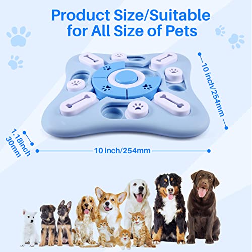 Interactive Dog Puzzle Toys for Large Medium Small Smart Dogs, Squeaky Dog Enrichment Toys Mentally Stimulation Toys for Training, Dog Treat Chew Toy Gifts for Puppy&Cats - style: Level 2-Blue