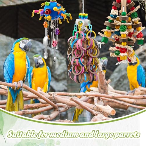 Seenelling 3 Pcs Extra Large Bird Toys for Parrots, Ring and Ball - style: Ring and Ball