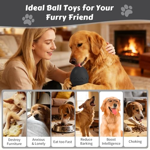 Dog Fillable Toy 3 in 1 Interactive Dog Toys Freeze Lick Summer Cooling Toy Enrichment Treat Dispensing Chew Toy Stuffable Puzzle Slow Feeder for Medium Small Dogs Easy to Clean (Egg-Black) - color: Egg-black