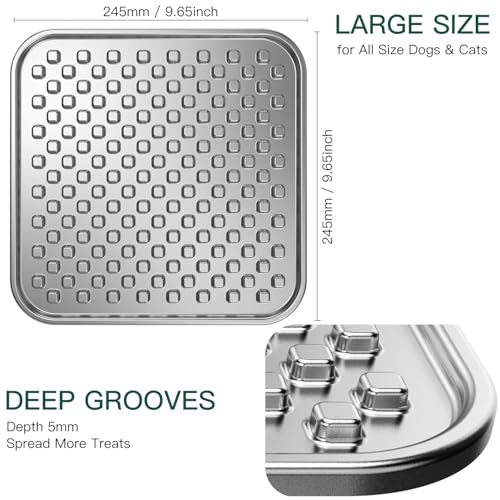 Lick Mat for Dogs & Cats, Double-Wall Stainless Steel, Large-2Pack - color: Large-2Pack