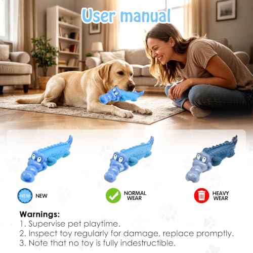 Jeefome Tough Dog Chew Toys for Aggressive Chewers - color: Pure Blue