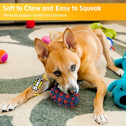 Dog Toy Ball, Dog Spiky Toy Ball with Squeaker, for Floating Chewing Fetching and Interactive Play (Red) - color: Red