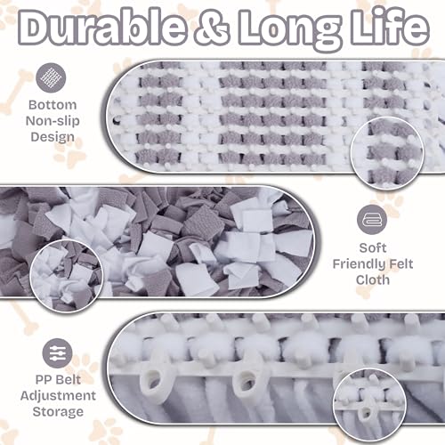 Snuffle Mat for Dogs, Square Grey - Travel Friendly Dog Sniff Mat