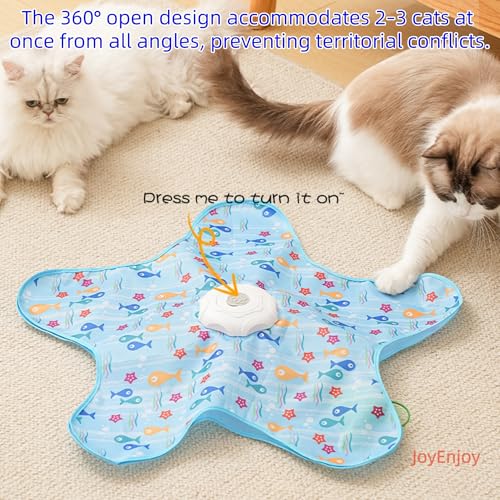 Hide and Seek Interactive Cat Toys, Puzzle Motion Activated for Indoor Cats - color: Fish Cover
