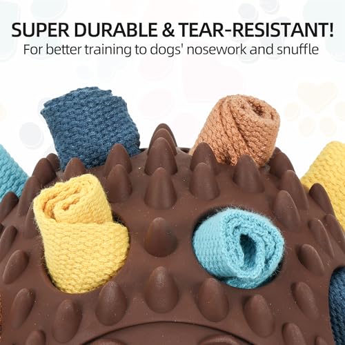 Hedgehog Treat Dispensing Dog Toy, Interactive Puzzle Toy for Dogs (Brown) - color: Brown