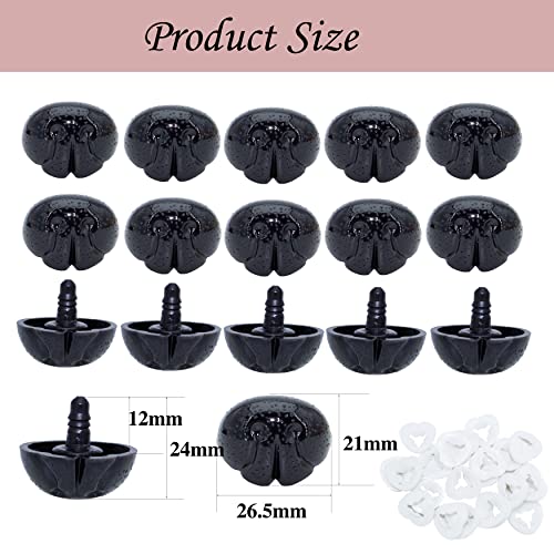 20Pcs Large Plastic Safety Nose Dog Nose for Crocheting,with Box - color: #1 Dog Nose