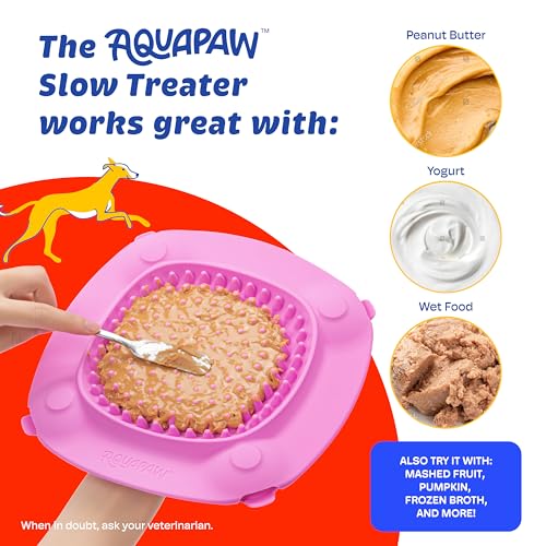 Aquapaw Lick Mat for Dogs 2-Pack XL, Suction Cup Dog Slow Feeder Pad & Licking Mat for Peanut Butter Treats – Calming Dog Bathing Aid, Stress Relief & Mental Stimulation for All Breeds - Pink - size: 2-Pack XL