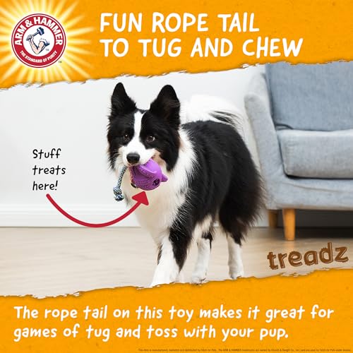 Arm & Hammer Super Treadz Baking Soda Dental Dog Chew Toy, Large, Elephant