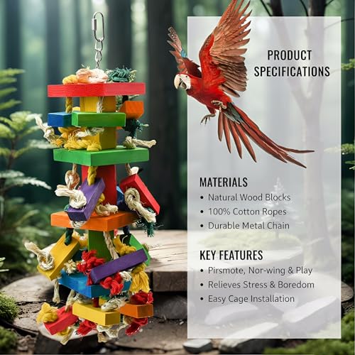 GPY Bird Toys for Parrot, Large Parrot Toys for Cage Macaws Cockatoos - color: Colorful