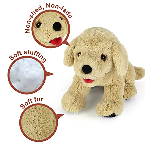 LotFancy Dog Stuffed Animals, 12 inch Cuddly Golden Retriever Stuffed Animals, Sitting Puppy Dog Plush Toy, Birthday Gift for Kids Boys Girls (Pack of 3) - color: Beige, size: 12 inch (Pack of 3)