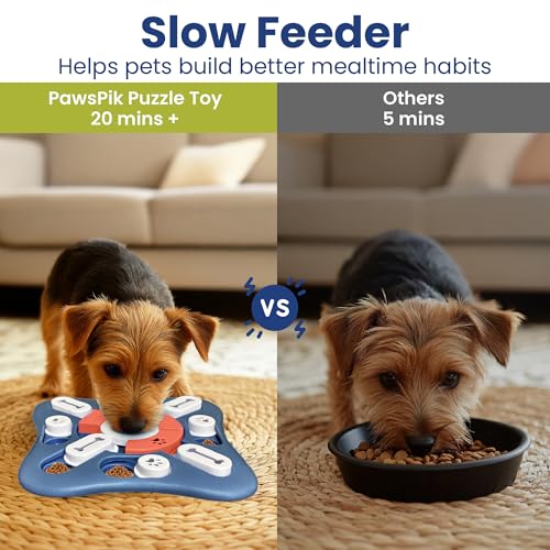 PAWSPIK Interactive Treat Dispensing Puzzle Dog Toy, Blue & Orange - color: Orange and Blue