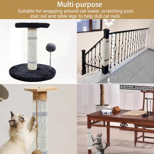 Sisal Cat Nail File Scratcher, 80-Grit Aluminum Oxide Scratch Pad - size: 16.73"×13.38"