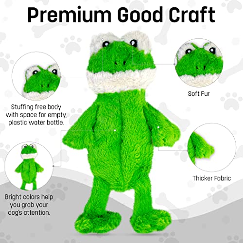 FGA MARKETPLACE Frog Flat NO Stuffing NO Squeak Plush Dog Toy, Funny Style Will Entertain Your Pet for Hours, Recommended for Small and Medium Dog 21 INCH Long - color: FROG