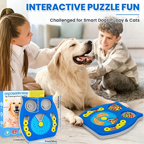 Joansan Dog Puzzle Toy, Enrichment Toy Treat Dispenser for IQ Stimulation - color: Dark Blue OWL-Large Dog