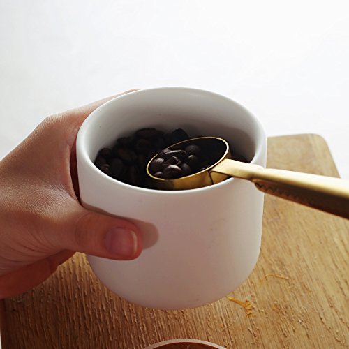 YYW Ceramic Food Storage Jar Canister with Airtight Wooden Lid, Modern Design Food Canisters Loose Tea Coffee Sugar Spice Nuts Snacks Seasonings Storage Jar Caddy (White 6.76oz/200ml) - color: White 7.03 oz/200 ml