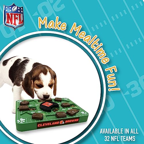 Pets First NFL Cleveland Browns Puzzle Toy for Dogs, Slow Feeder Board for Pets, Interactive Doggie Treat Toy - color: CLEVELAND BROWNS