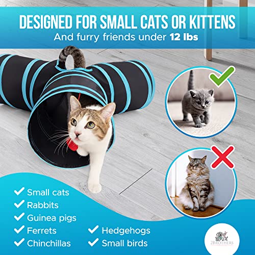 3-Way Cat Tunnels for Indoor Cats - Rabbit Tunnels and Hideouts - Durable and Collapsible Cat Tubes and Tunnels for Active Play (Yellow) - color: Yellow