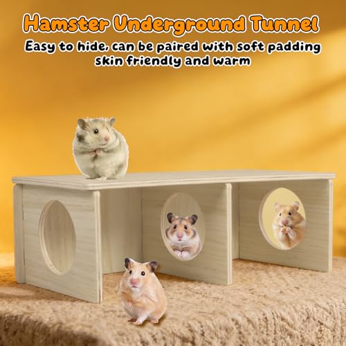 Hamster and Mouse Wooden Tunnel Cage Secret Peep Shed 2-Chamber