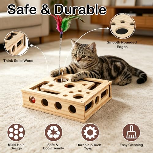 Cat Scratch Puzzle Enrichment Box,Cat Nail File Enrichment Box Sandpaper