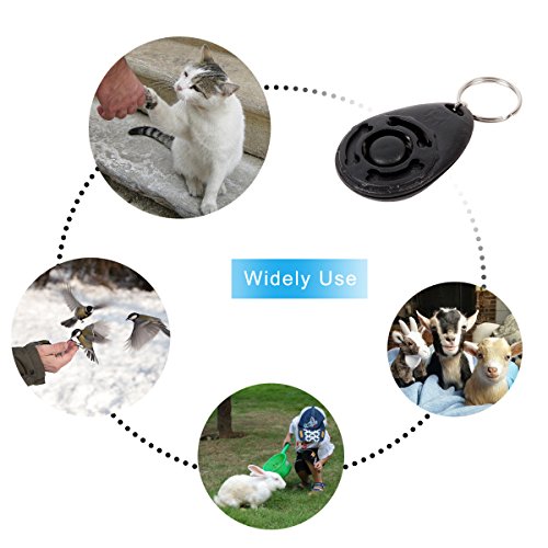 Diyife Dog Clicker, 4 Pcs Multi-Color Dog Training Clicker with Wrist Strap - color: Black & Yellow & Red & Blue