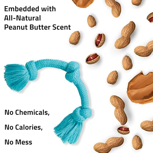 Playology Tug Rope Dog Toys for Large Dogs - Jumbo, Peanut Butter Scent - size: Jumbo, style: Peanut Butter