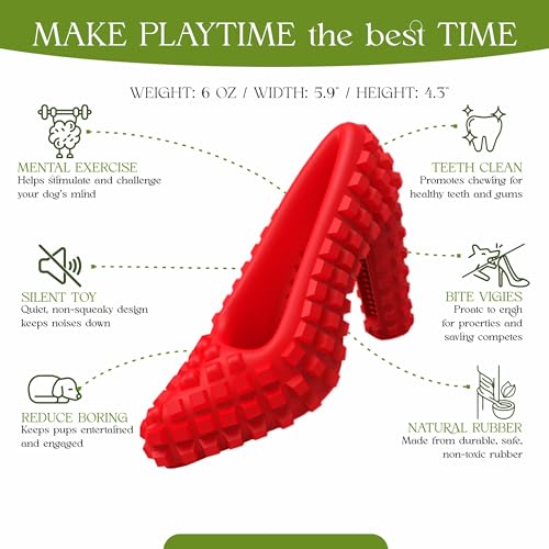 Dog Chew Toys for Aggressive Chewers - Treat Dispensing Chew Shoe Interactive Small Medium Dog Puzzle Toys - color: GREEN