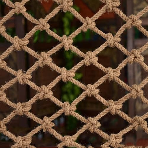 Safety Anti-Fall Fence Net for Children Pet Cat,Cargo Net Climbing Rope,Playground Woven Rope Net, Truck Trailer Netting, Treehouse Hammock Rope (Jute, 0.5Mx5M(1.64FTx16.40FT)) - size: 0.5Mx5M(1.64FTx16.40FT)