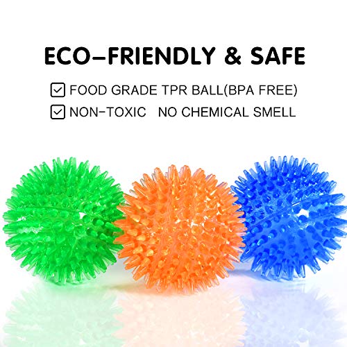 Squeaky Balls for Dogs Small, Fetch Balls Rubber 3 Pack Bright Colors - size: Small Set of 3