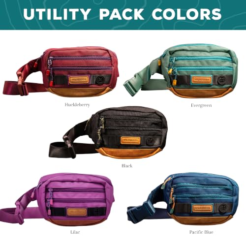 Wilderdog Utility Fanny Pack stores Treats, Balls, Keys in 3 Pockets with adjustable strap and Poop Bag dispenser (Pacific Blue) - color: Pacific Blue