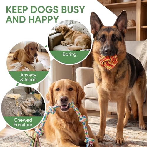 Aitmexcn Dog Rope Toys,10 Pack Cotton Chew Tug Toys for Small Medium Dogs - size: 10 Pack-Small