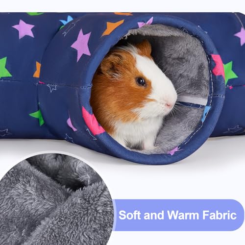 Glittme Washable Guinea Pig Tunnel, 17.7" Soft Plush Hideout for Small Pets