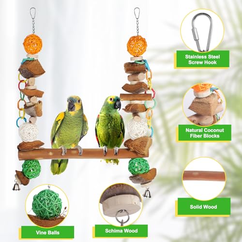 Large Bird Toys,Bird Toys for Parrots,23" for Medium Large Birds - color: Bird Stand