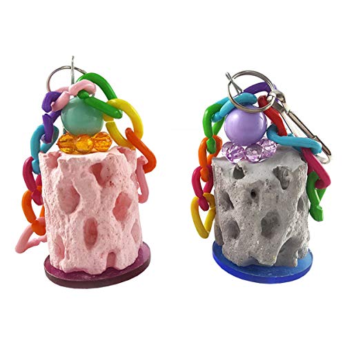 Wontee Bird Calcium Chew Grinding Treats Toy for Parakeet, 2 Pack - size: B (2 Pack)