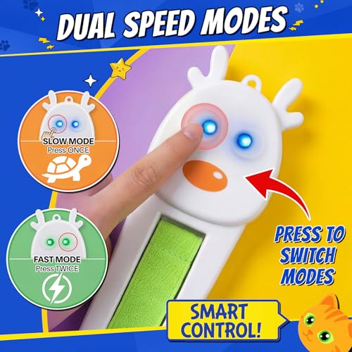 Interactive Cat Toys for Indoor Cats - Automatic Cat Toys with Motorized String Action, Sticking Door Electric Enrichment Stimulation Kitty Toy for Bored Indoor