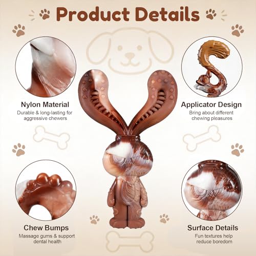 Indestructible Dog Toys for Aggressive Chewers, Tough and Durable Chew Toys for Large Medium Dogs, Interactive Dog Chew Toys to Keep Them Busy (E Rabbit+Crab) - color: E Rabbit+Crab