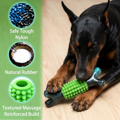 Dog Toys for Aggressive Chewers, Tough Stick Chew Bone - color: 03-dark green