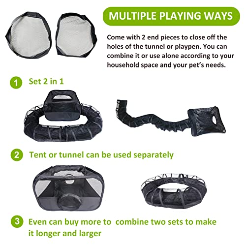 Guinea Pigs Playpen with Surround Tunnel to Run & Exercise Indoor/Outdoor - style: Playpen with Tunnel